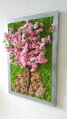 Mechový obraz s květem 90cm x 55cm 