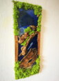 Mechový obraz v kombinaci s epoxidovou pryskyřicí 80cm x 30cm
