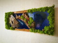 Mechový obraz v kombinaci s epoxidovou pryskyřicí 30cm x 80cm 