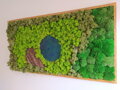 Machový obraz s epoxidovou živicou 55cm x 130cm 