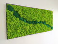 Mechový obraz v černém rámu 57cm x 123cm