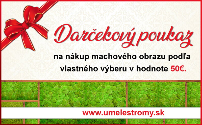 Darčeková poukážka v hodnote 50€ Darčeková poukážka v hodnote 50€