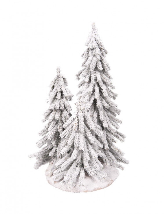 Zasnežené 3ks mini stromčeky 70cm-55cm-40cm 